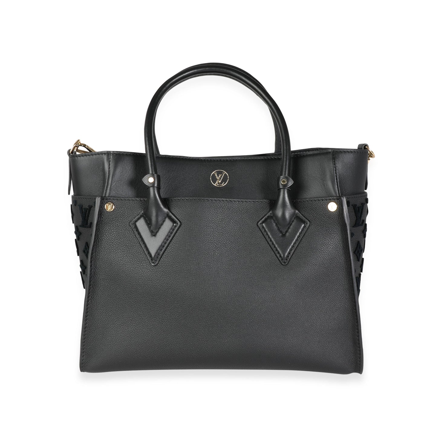 Louis Vuitton Louis Vuitton Black Leather and Tufted Monogram On My Side MM