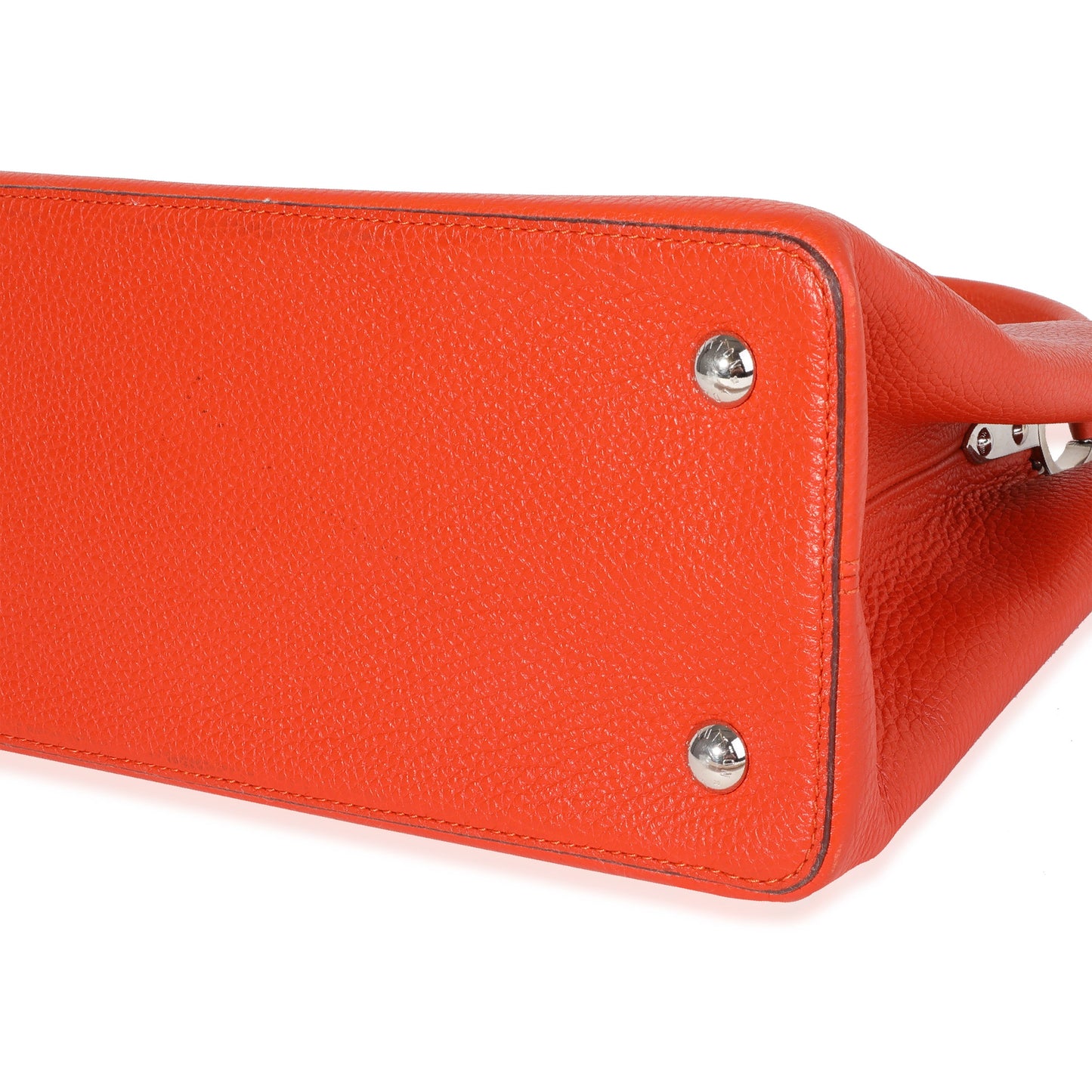 Louis Vuitton Orange Taurillon Leather Capucines MM