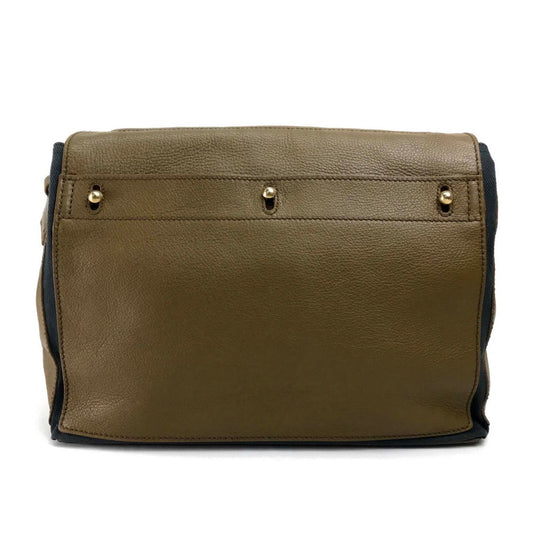 YVES SAINT LAURENT Shoulder Bag 265707 Canvas / leather Brown Muse toe Sling bag Women