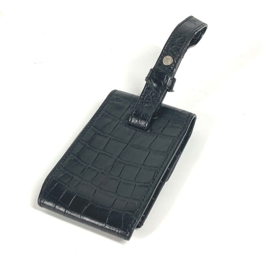 SAINT LAURENT PARIS Cigarette case leather black logo mens