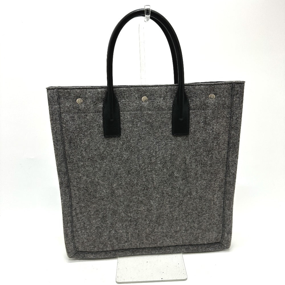 SAINT LAURENT PARIS Tote Bag 632539 Felt / leather gray Shoulder Bag RIVE GAUCHE Women