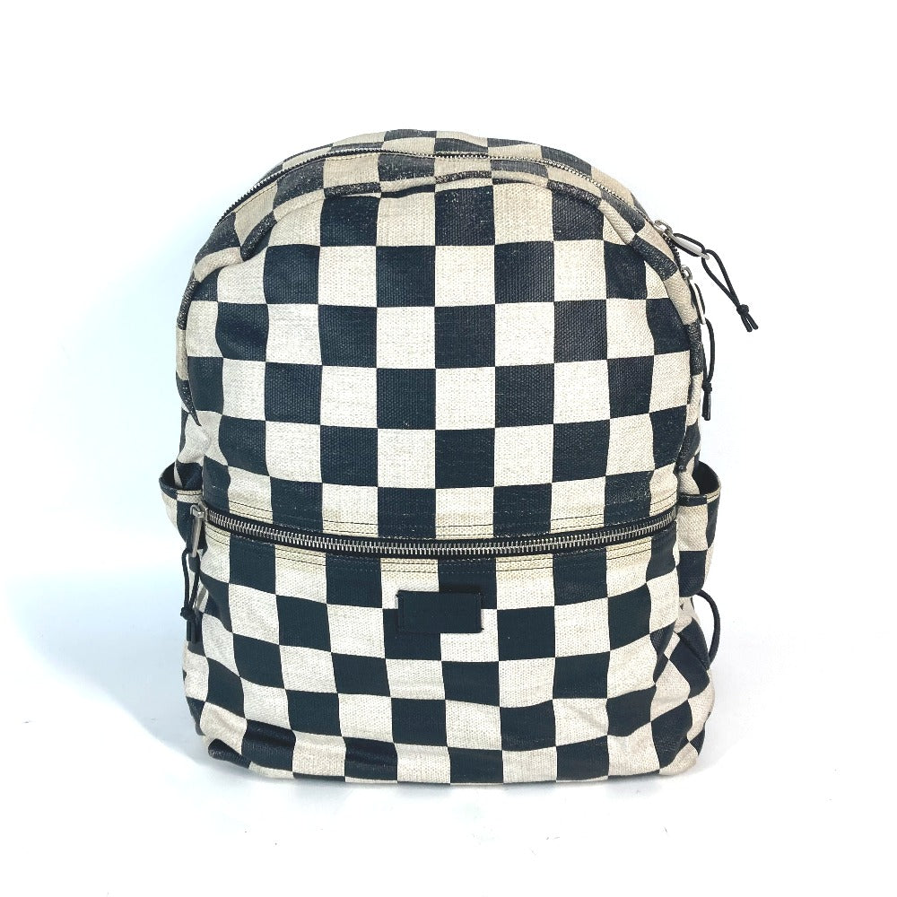 SAINT LAURENT PARIS Backpack 609109 Leather / coated canvas beige Grid pattern mens