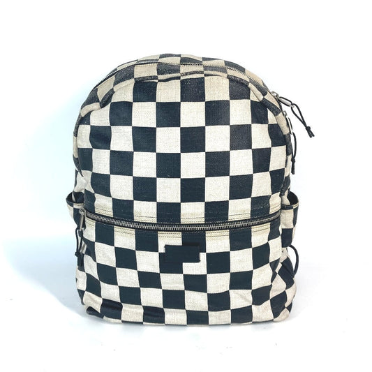 SAINT LAURENT PARIS Backpack 609109 Leather / coated canvas beige Grid pattern mens