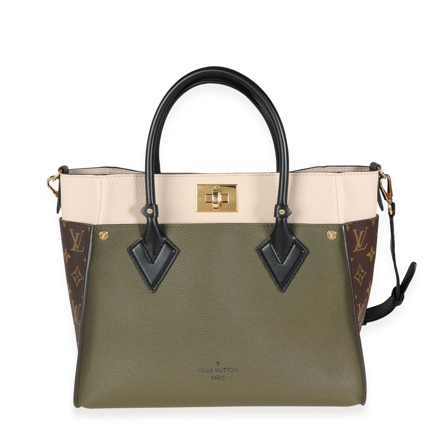 Louis Vuitton Louis Vuitton Laurier Green, Toffee Latte Beige & Monogram Canvas On My Side MM