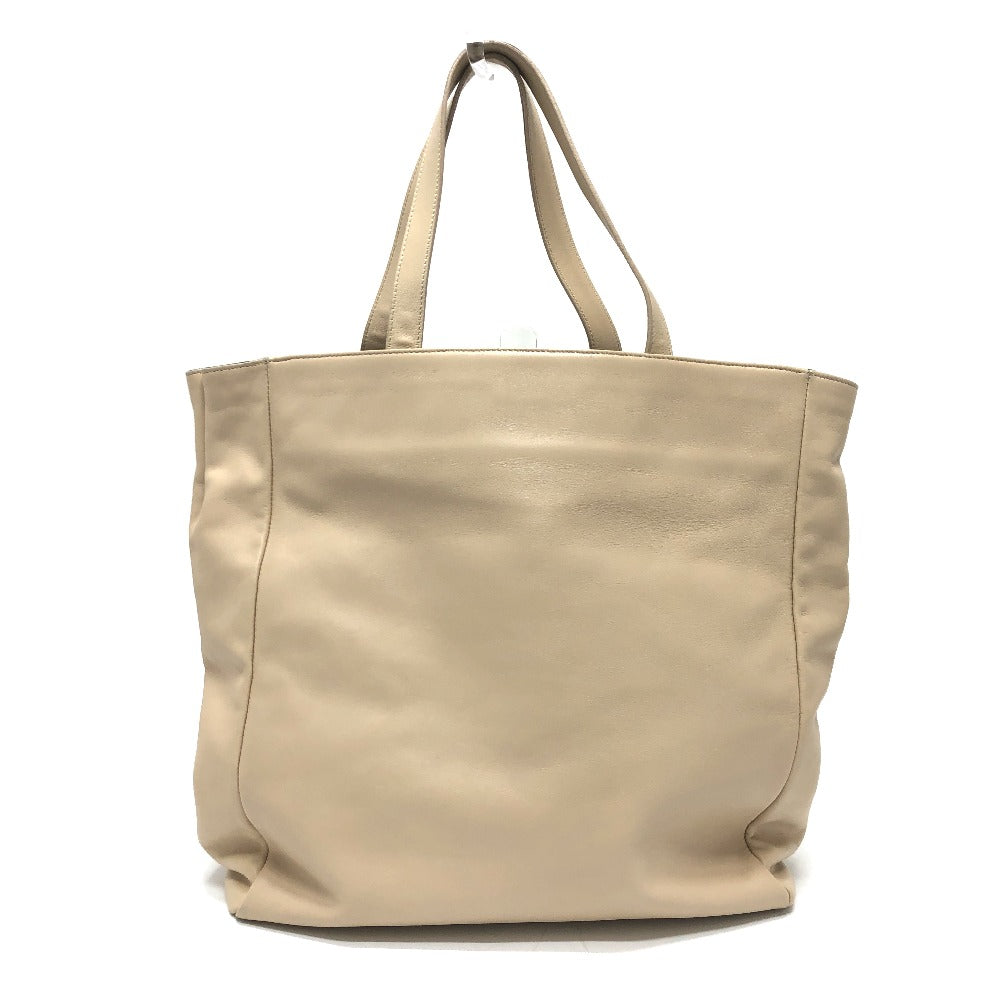 SAINT LAURENT PARIS Tote Bag leather beige logo Women