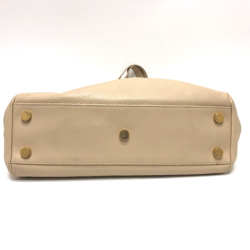 SAINT LAURENT PARIS Tote Bag leather beige logo Women
