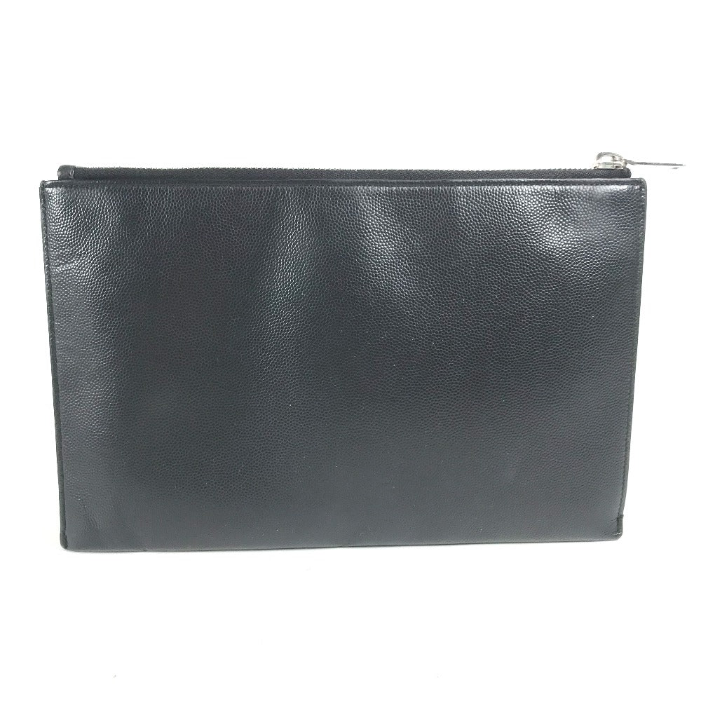 SAINT LAURENT PARIS Clutch bag 375950 leather black pouch bag logo mens