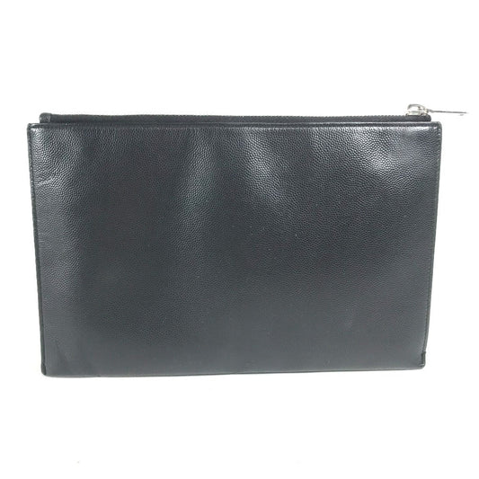 SAINT LAURENT PARIS Clutch bag 375950 leather black pouch bag logo mens