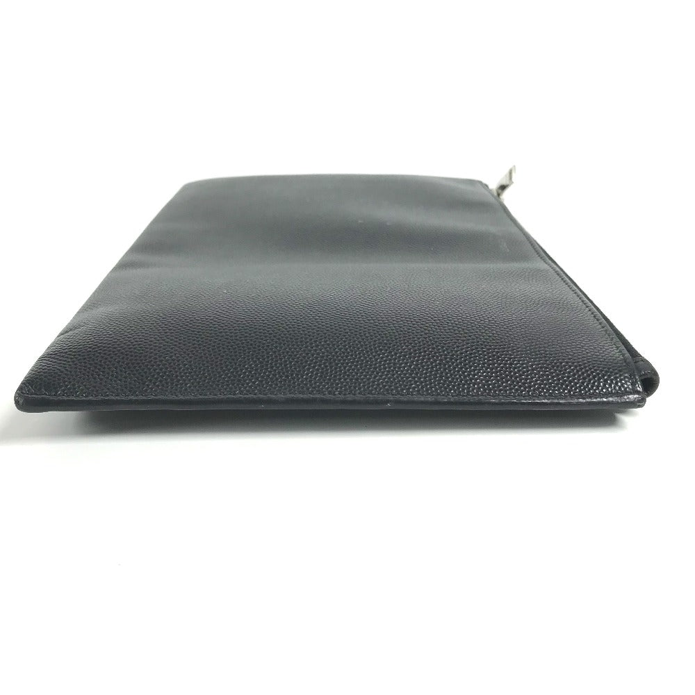 SAINT LAURENT PARIS Clutch bag 375950 leather black pouch bag logo mens