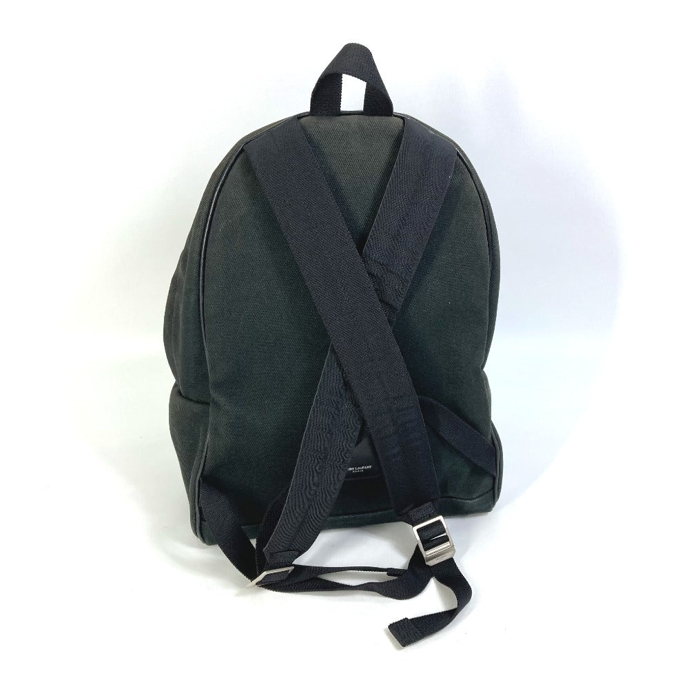 SAINT LAURENT PARIS Backpack 360206 canvas black Bag bag Studs unisex(Unisex)