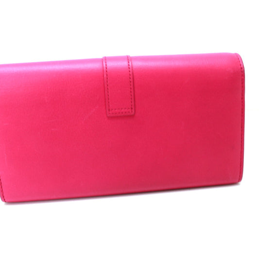 SAINT LAURENT PARIS Long Wallet Purse 314995 leather pink Y line Flap wallet Women