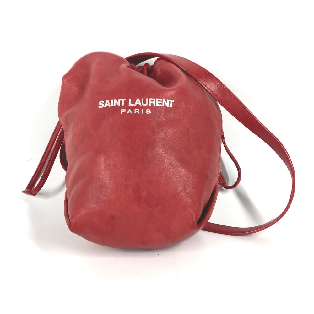 SAINT LAURENT PARIS Shoulder Bag 583328 leather Red With porch Teddy Small Women