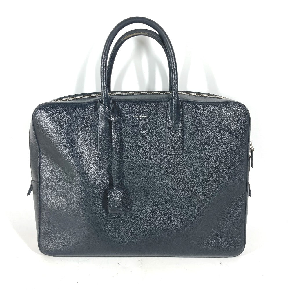 SAINT LAURENT PARIS Business bag 342606 leather black Classic Museum mens