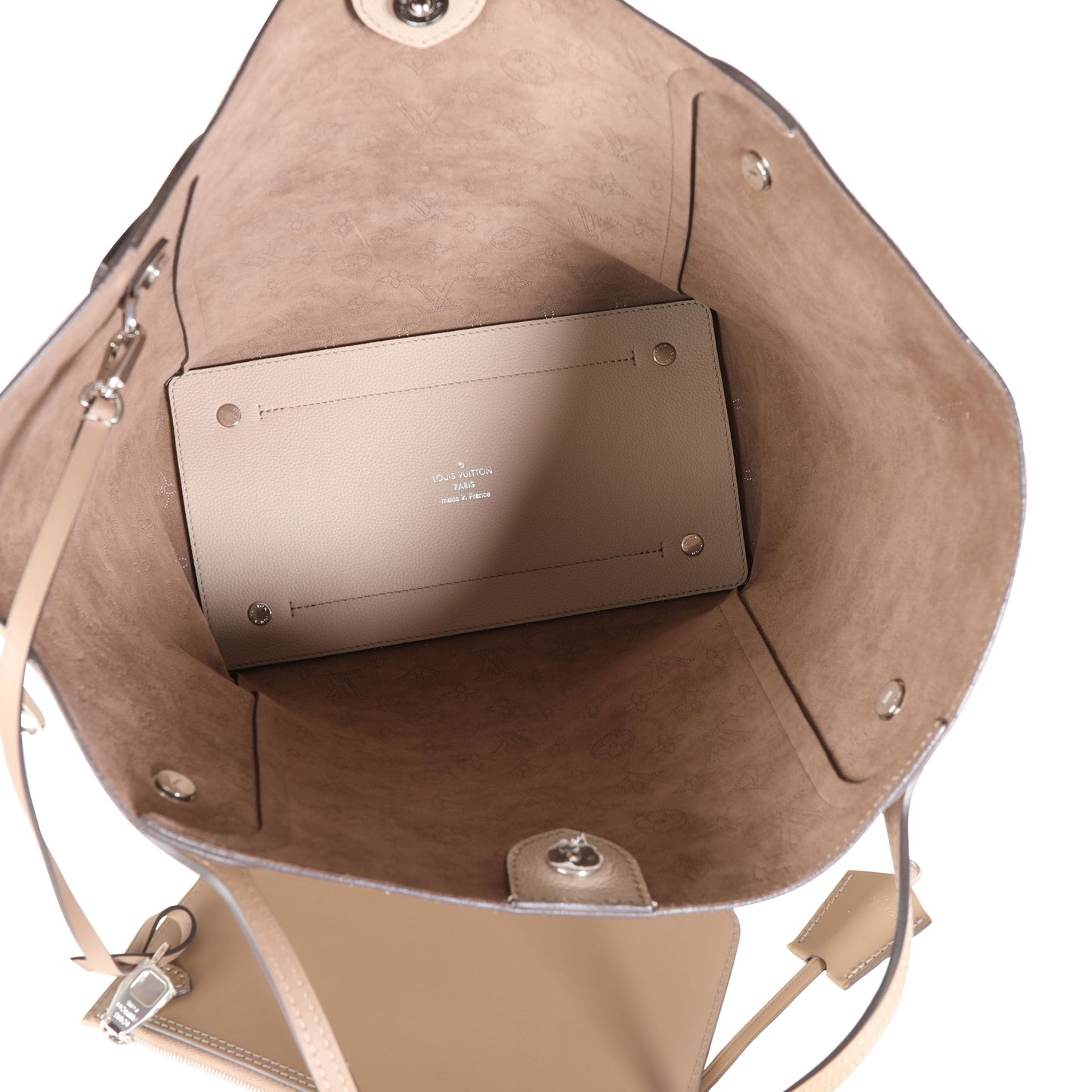 Louis Vuitton Louis Vuitton Galet Gray Mahina Leather Hina MM