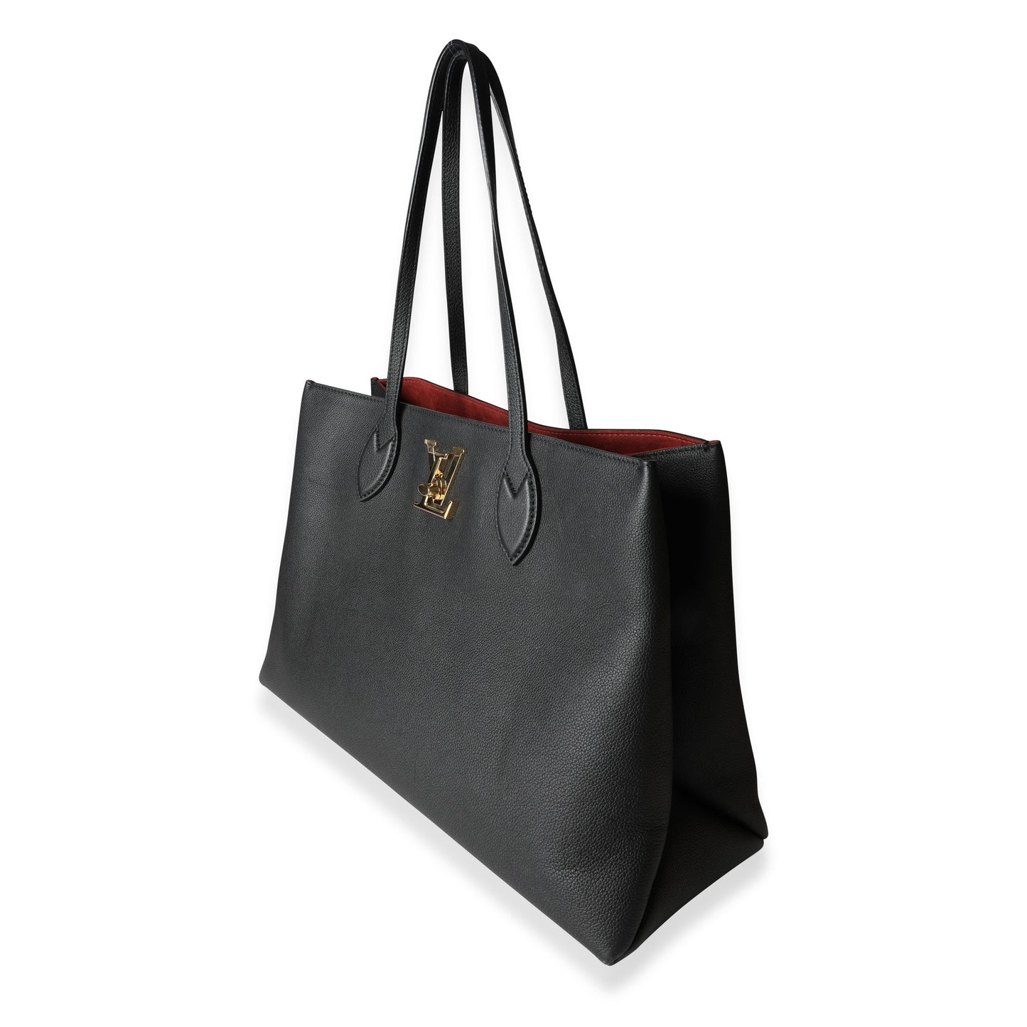 Louis Vuitton Louis Vuitton Black Grained Calf Leather Lockme Shopper