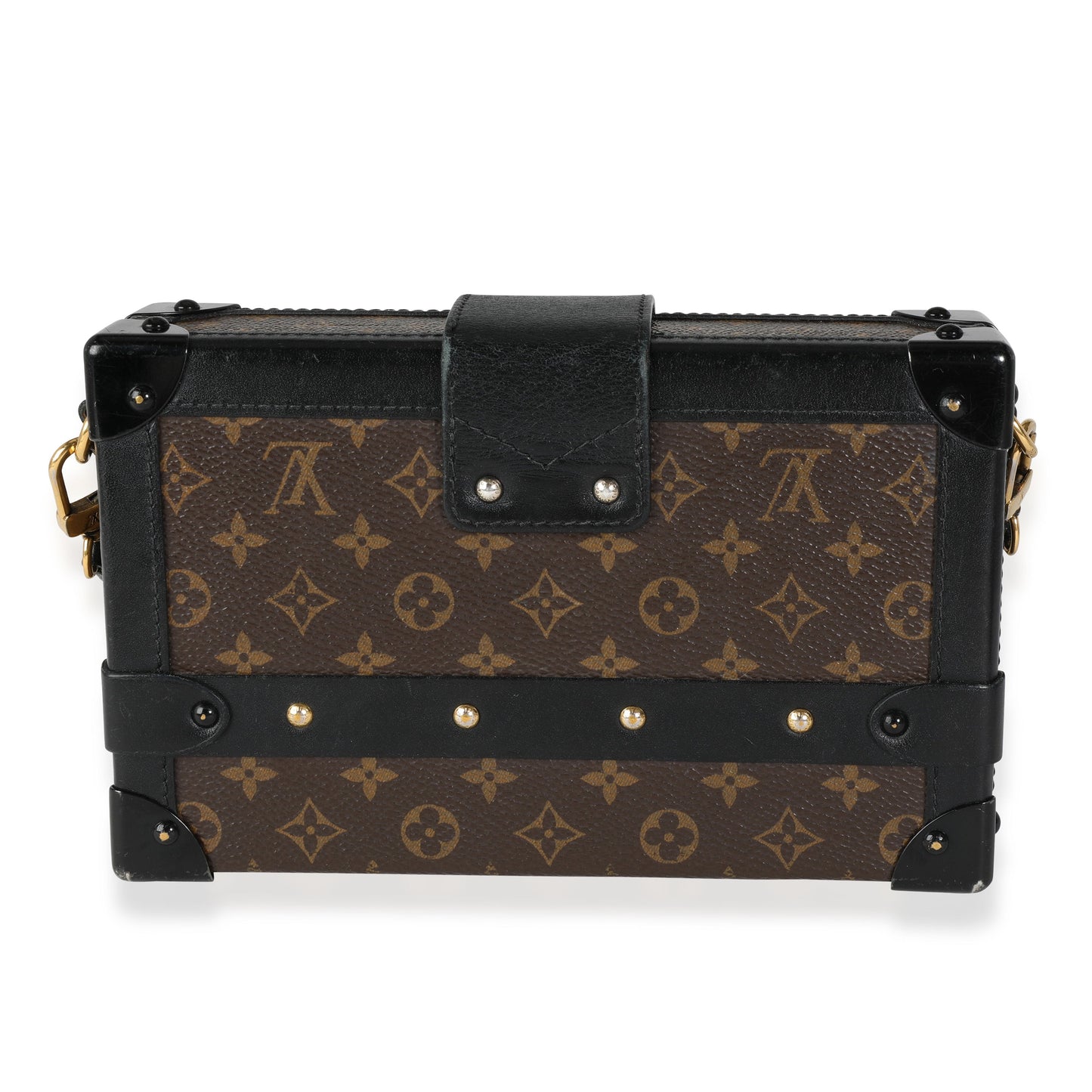 Louis Vuitton Louis Vuitton Monogram Canvas & Black Calfskin Petite Malle