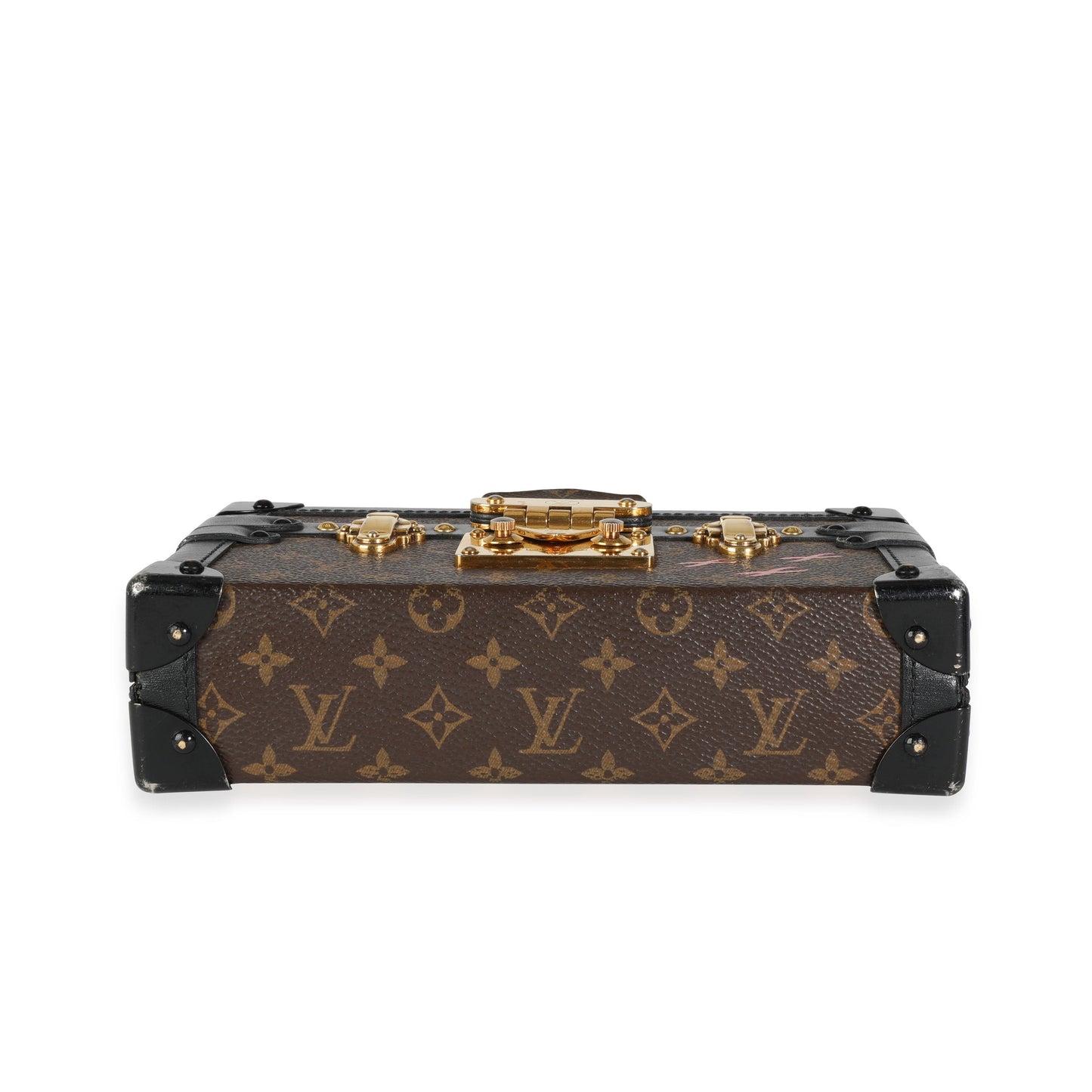 Louis Vuitton Louis Vuitton Monogram Canvas & Black Calfskin Petite Malle