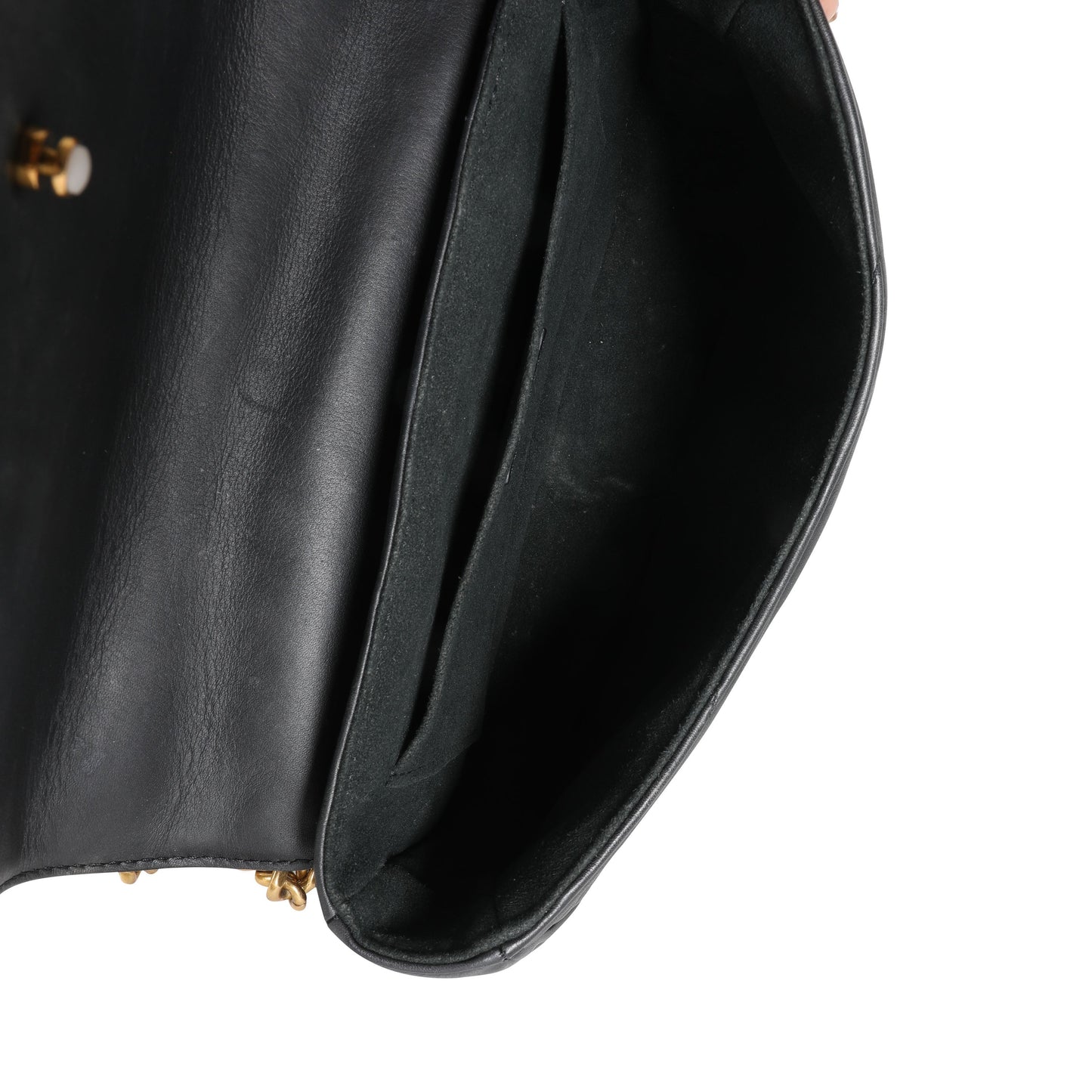Louis Vuitton Louis Vuitton Black Leather New Wave Chain Bag MM