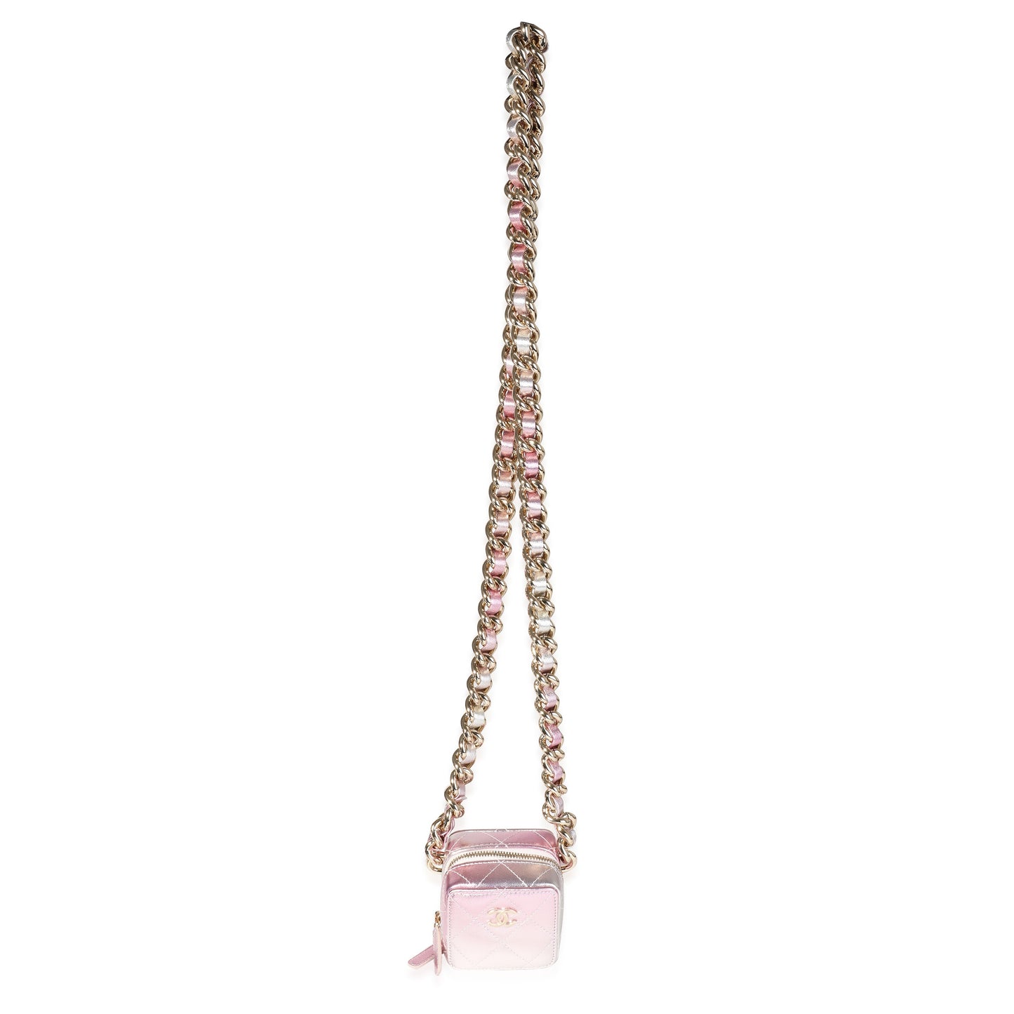 Chanel Metallic Lambskin Quilted Coco Punk Clutch With Chain