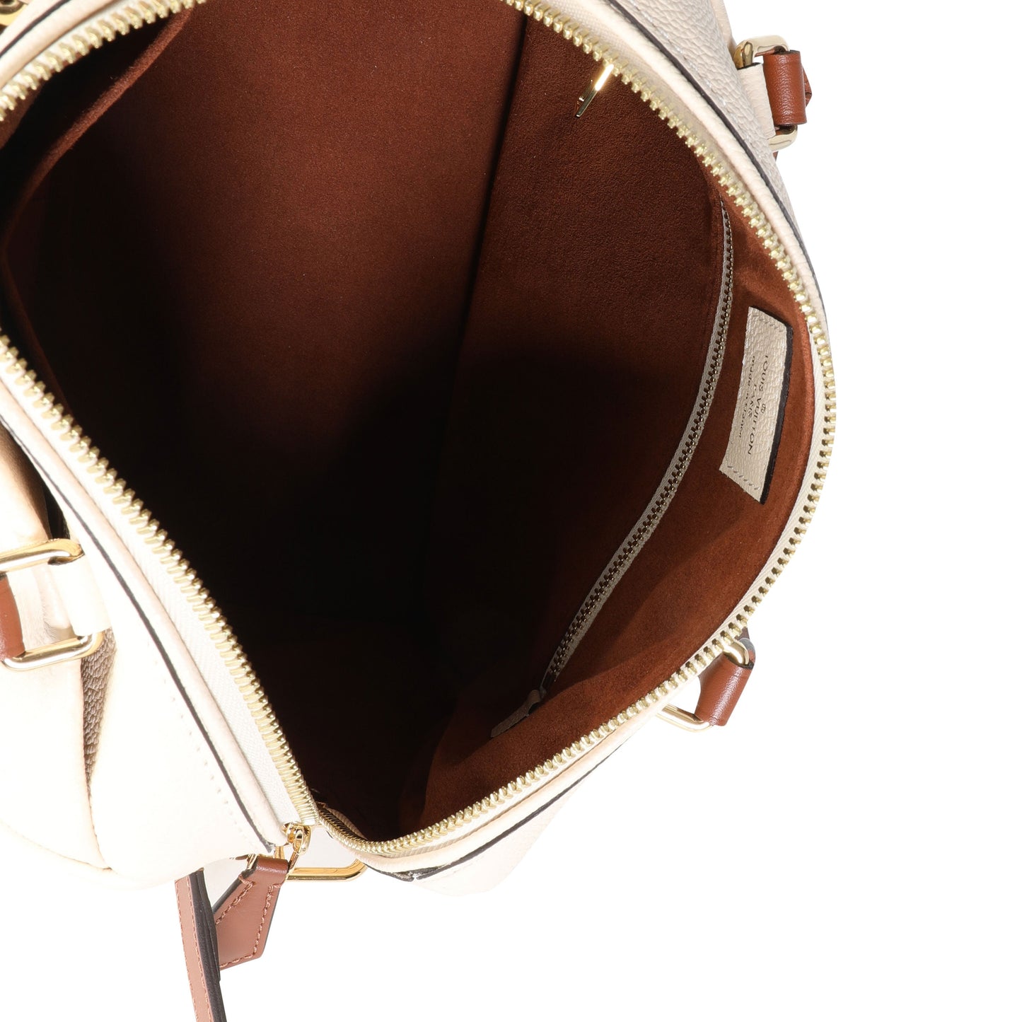 Louis Vuitton Louis Vuitton Cream Empreinte & Caramel Calfskin Speedy Bandoulière 25 NM