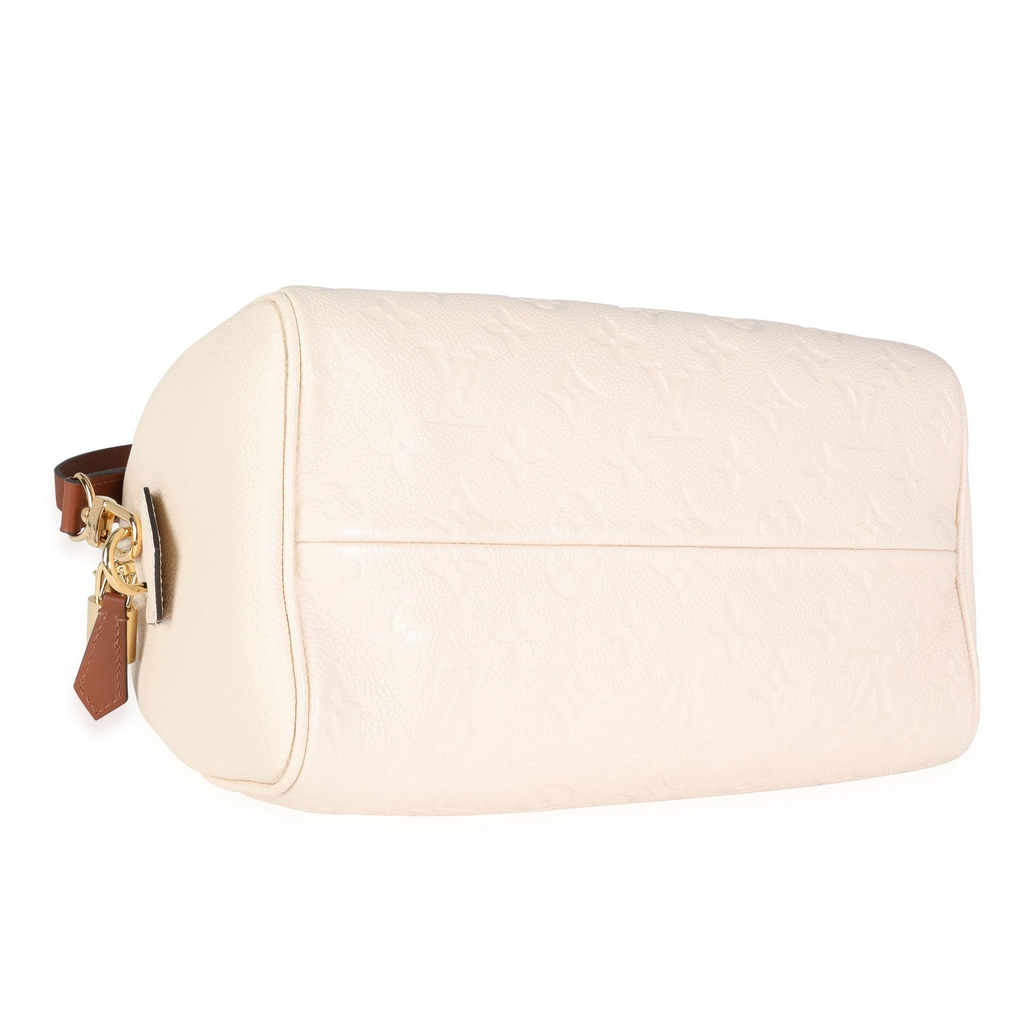 Louis Vuitton Louis Vuitton Cream Empreinte & Caramel Calfskin Speedy Bandoulière 25 NM