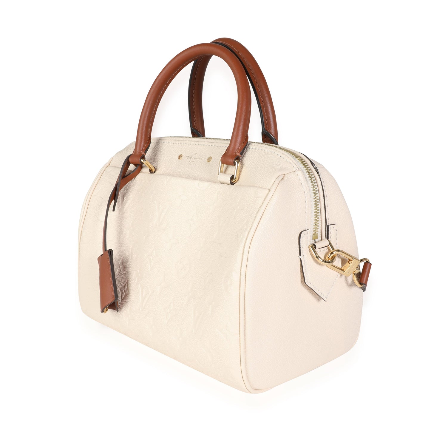 Louis Vuitton Louis Vuitton Cream Empreinte & Caramel Calfskin Speedy Bandoulière 25 NM