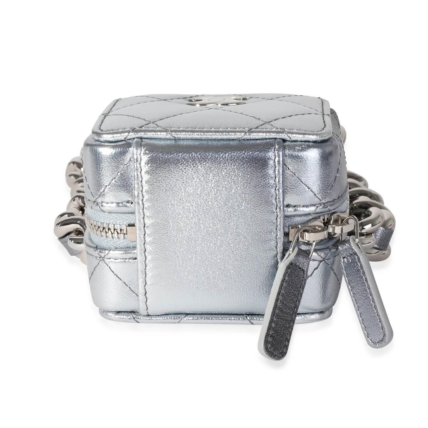 Chanel Metallic Lambskin Quilted Coco Punk Clutch With Chain