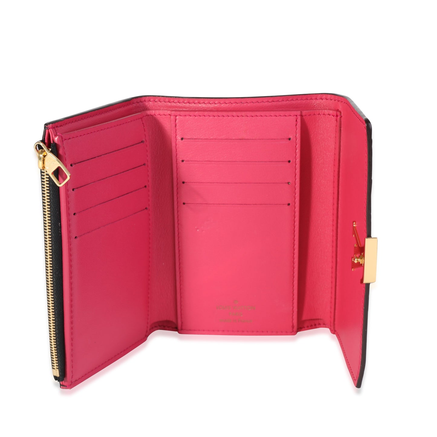 Louis Vuitton Louis Vuitton Black & Pink Taurillon Leather Capucines Compact Wallet