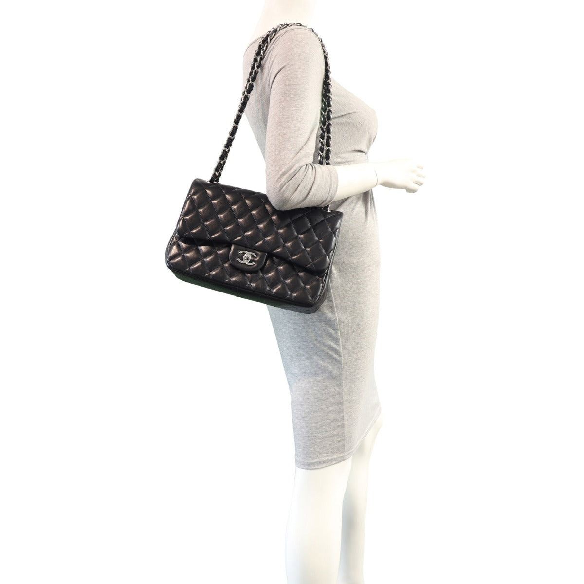 Chanel Classic Double Flap Jumbo | Black Lambskin STH