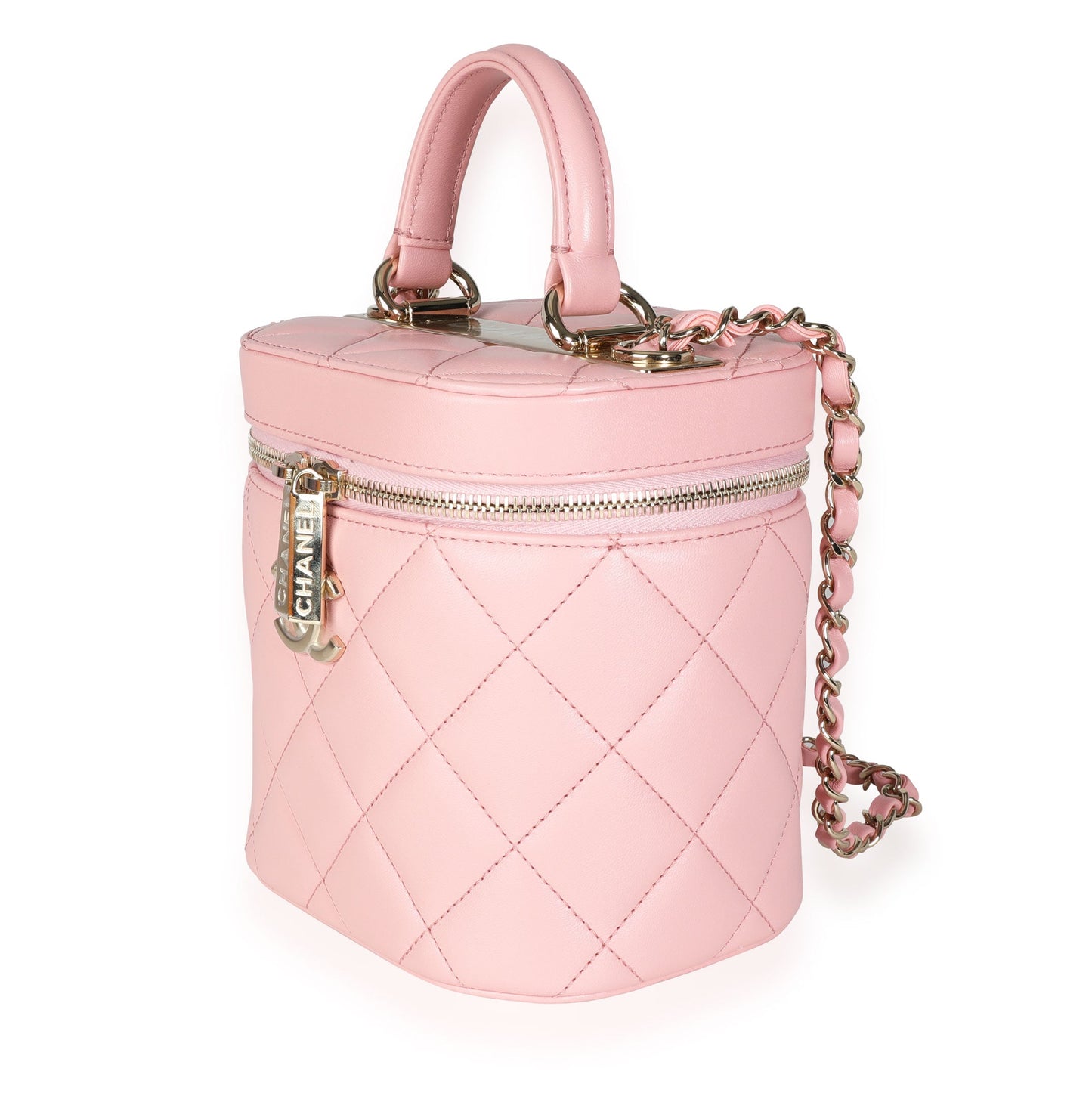 Chanel Light Pink Quilted Lambskin Small Trendy CC Vanity Case