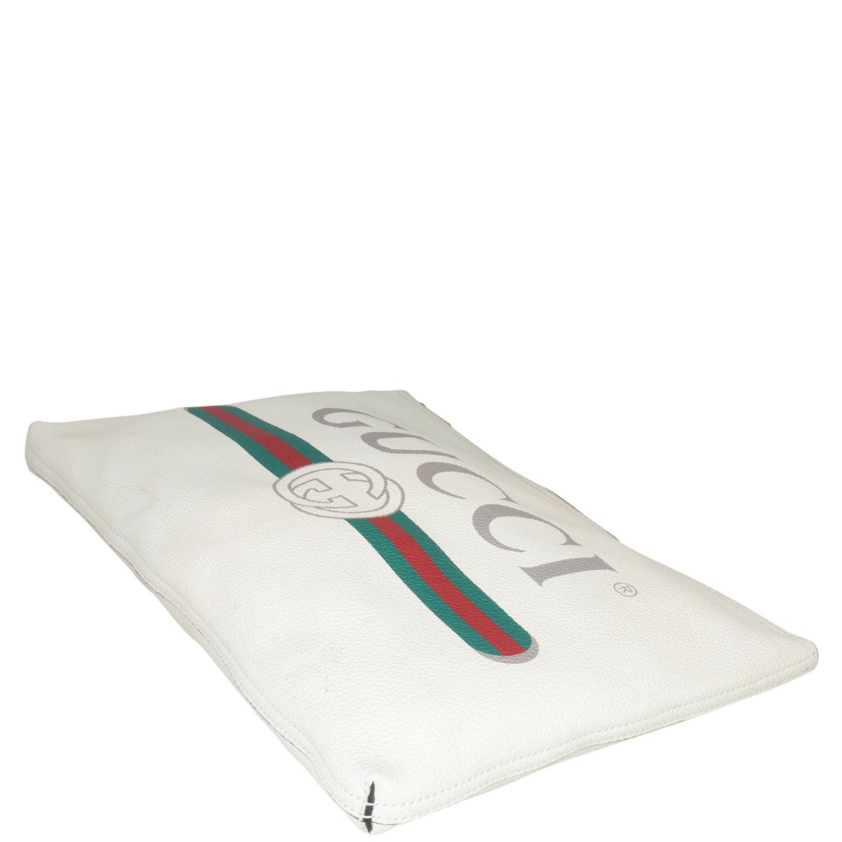 Gucci Logo Print Leather Pouch