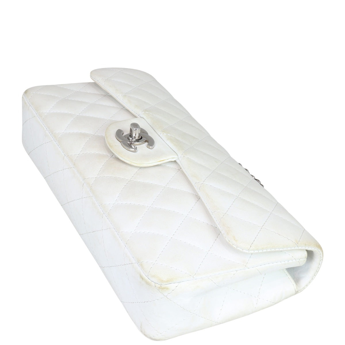 Chanel East-West Flap Bag | White