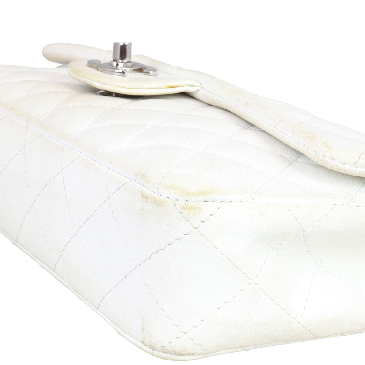 Chanel East-West Flap Bag | White