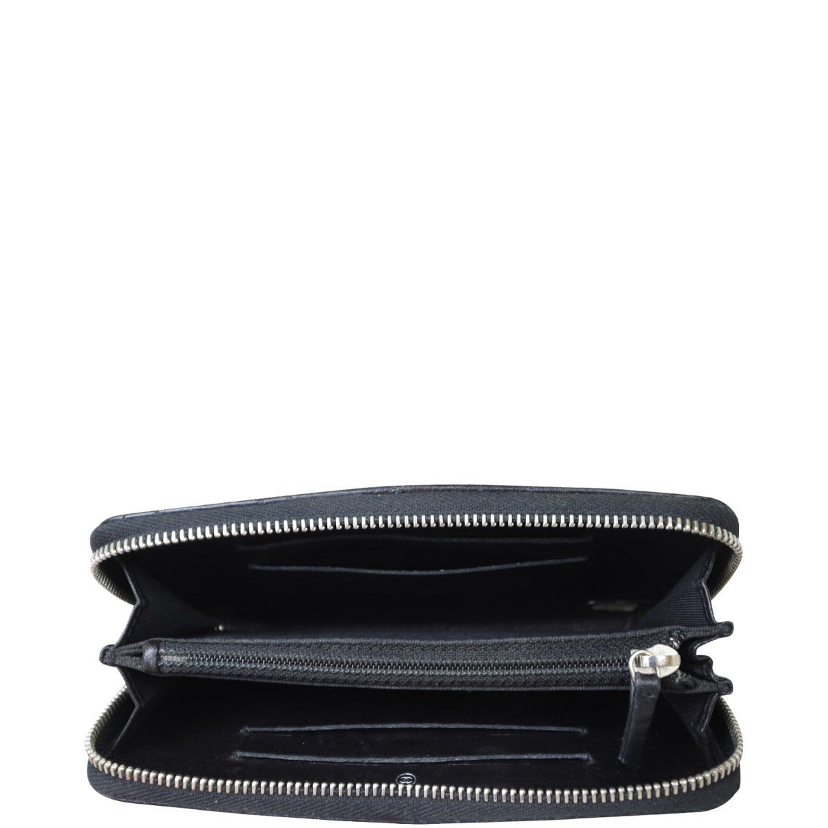Chanel Small Zip Around Wallet | Black Lambskin