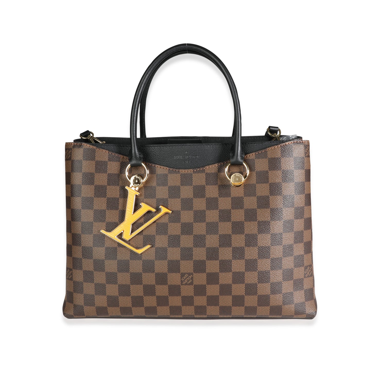 Louis Vuitton Louis Vuitton Black Taurillon Leather & Damier Ebene Canvas LV Riverside Tote