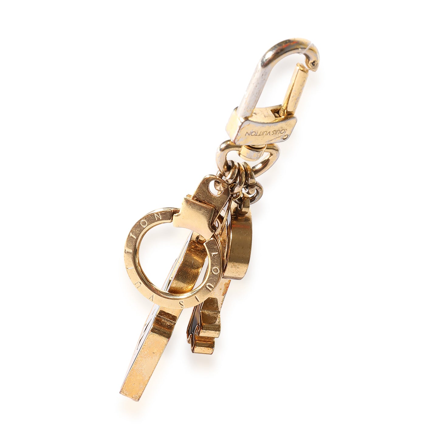 Louis Vuitton Louis Vuitton Gold & Faux Tortoise Enamel Lock & Key Bag Charm