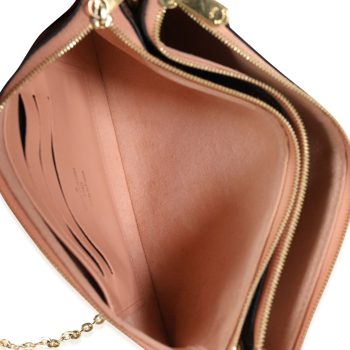 Louis Vuitton Louis Vuitton Damier Ebene & Rose Ballerine  Double Zip Pochette