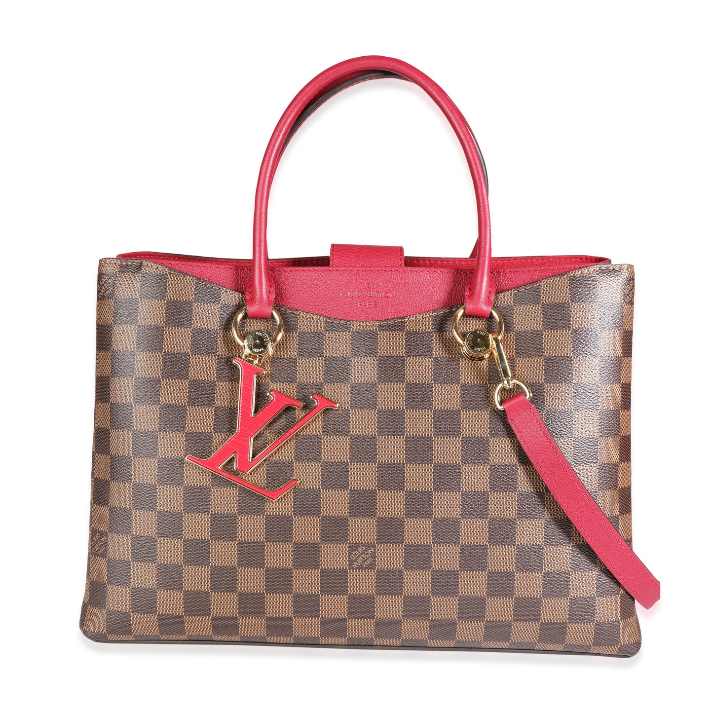 Louis Vuitton Louis Vuitton Lie de Vin Taurillon Leather & Damier Ebene Canvas LV Riverside To