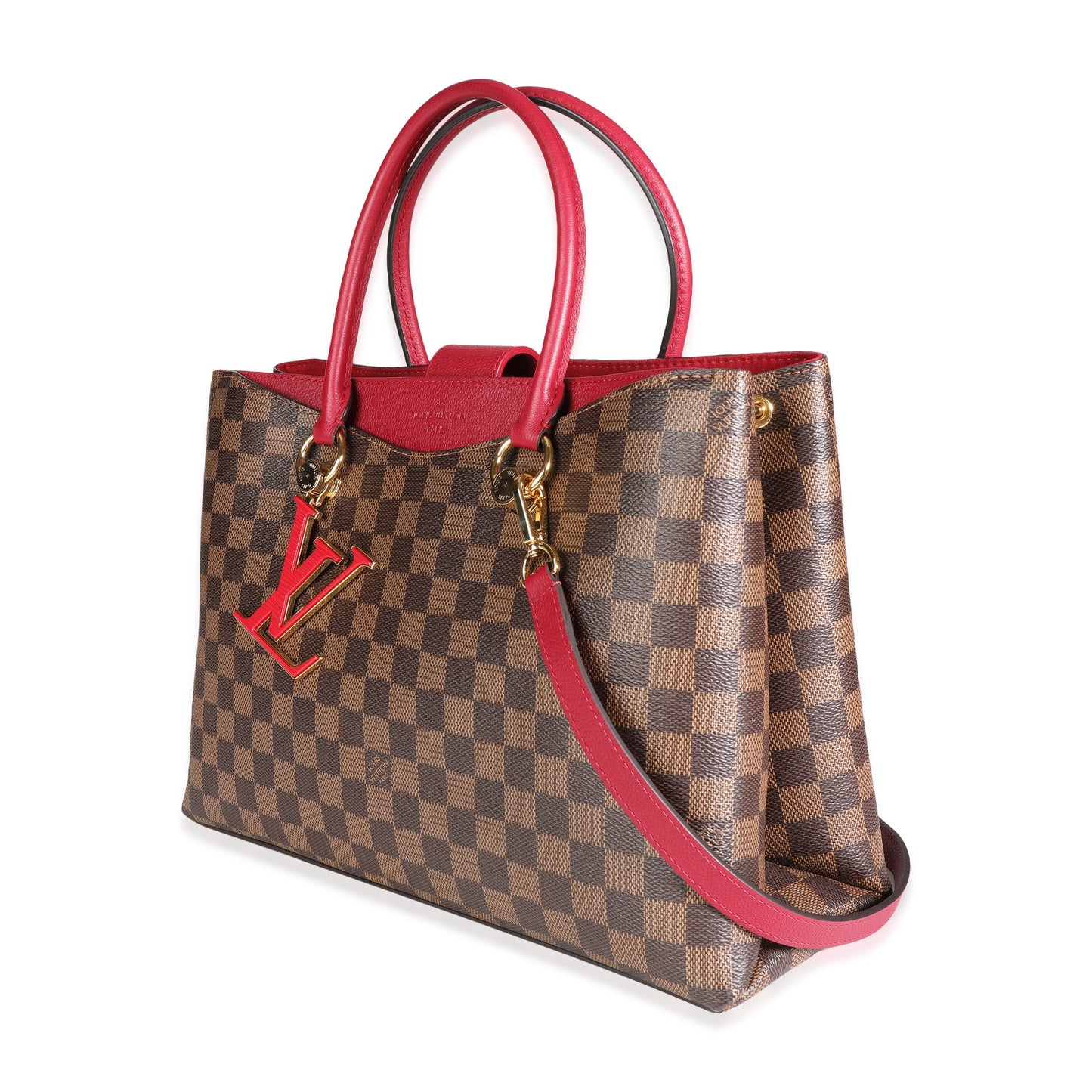 Louis Vuitton Louis Vuitton Lie de Vin Taurillon Leather & Damier Ebene Canvas LV Riverside To