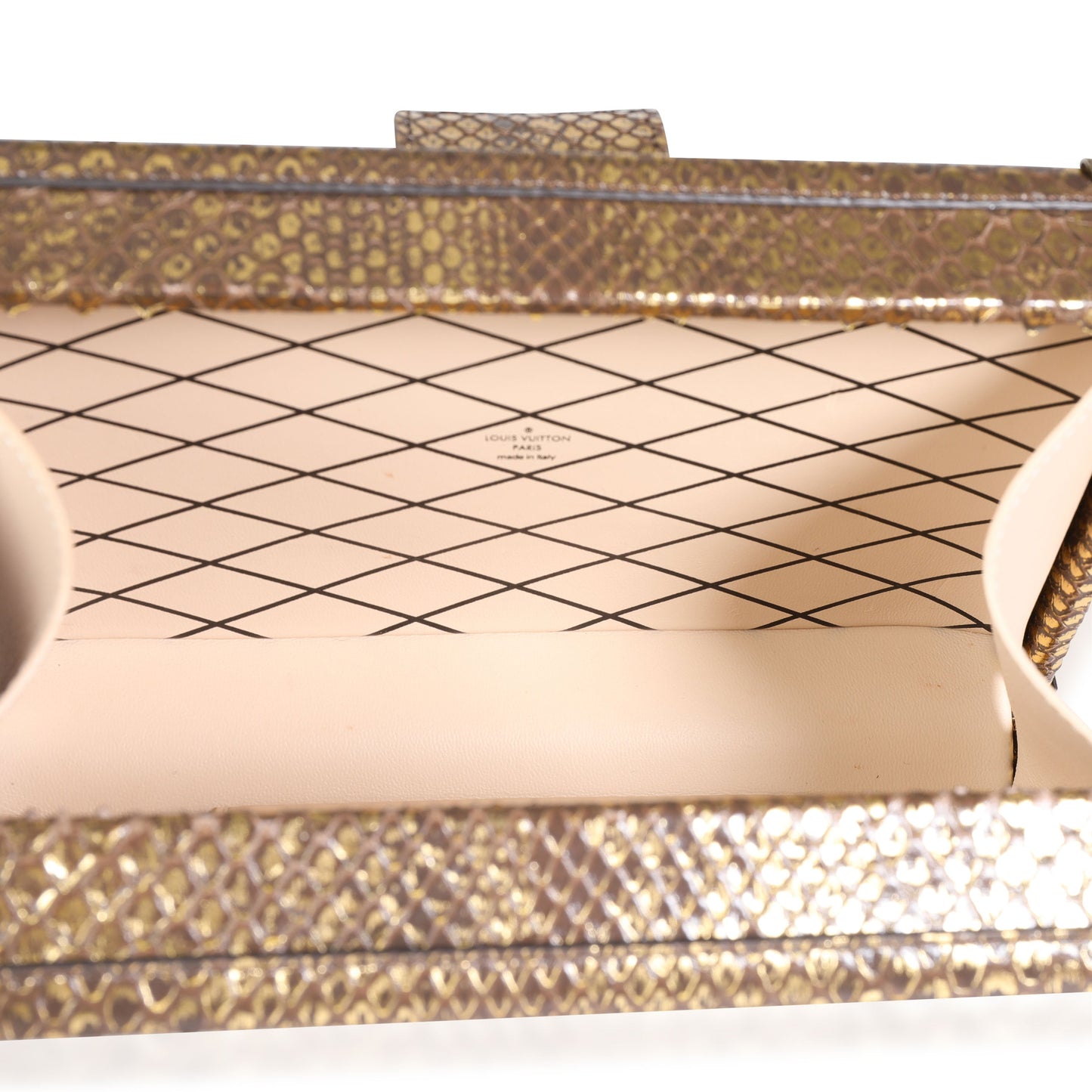 Louis Vuitton Louis Vuitton Distressed Metallic Gold Python Petite Malle