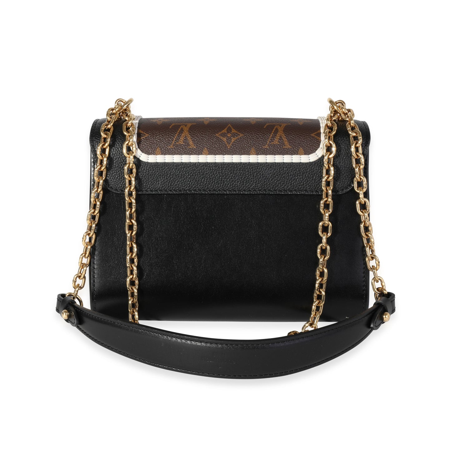 Louis Vuitton Louis Vuitton Black Leather & Monogram Canvas Braided Twist MM