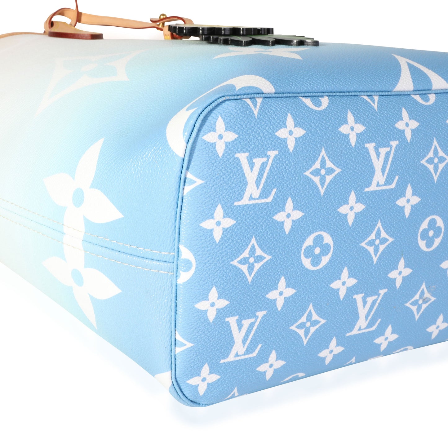 Louis Vuitton Louis Vuitton Blue & White Giant Monogram Canvas By The Pool Neverfull MM