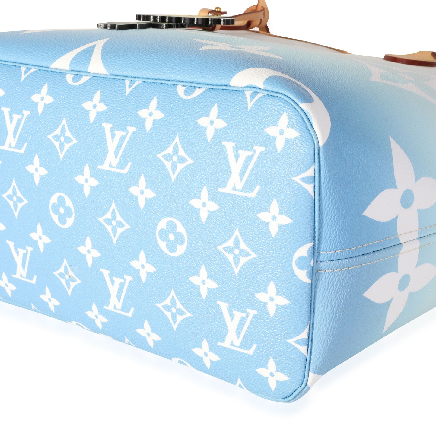 Louis Vuitton Louis Vuitton Blue & White Giant Monogram Canvas By The Pool Neverfull MM