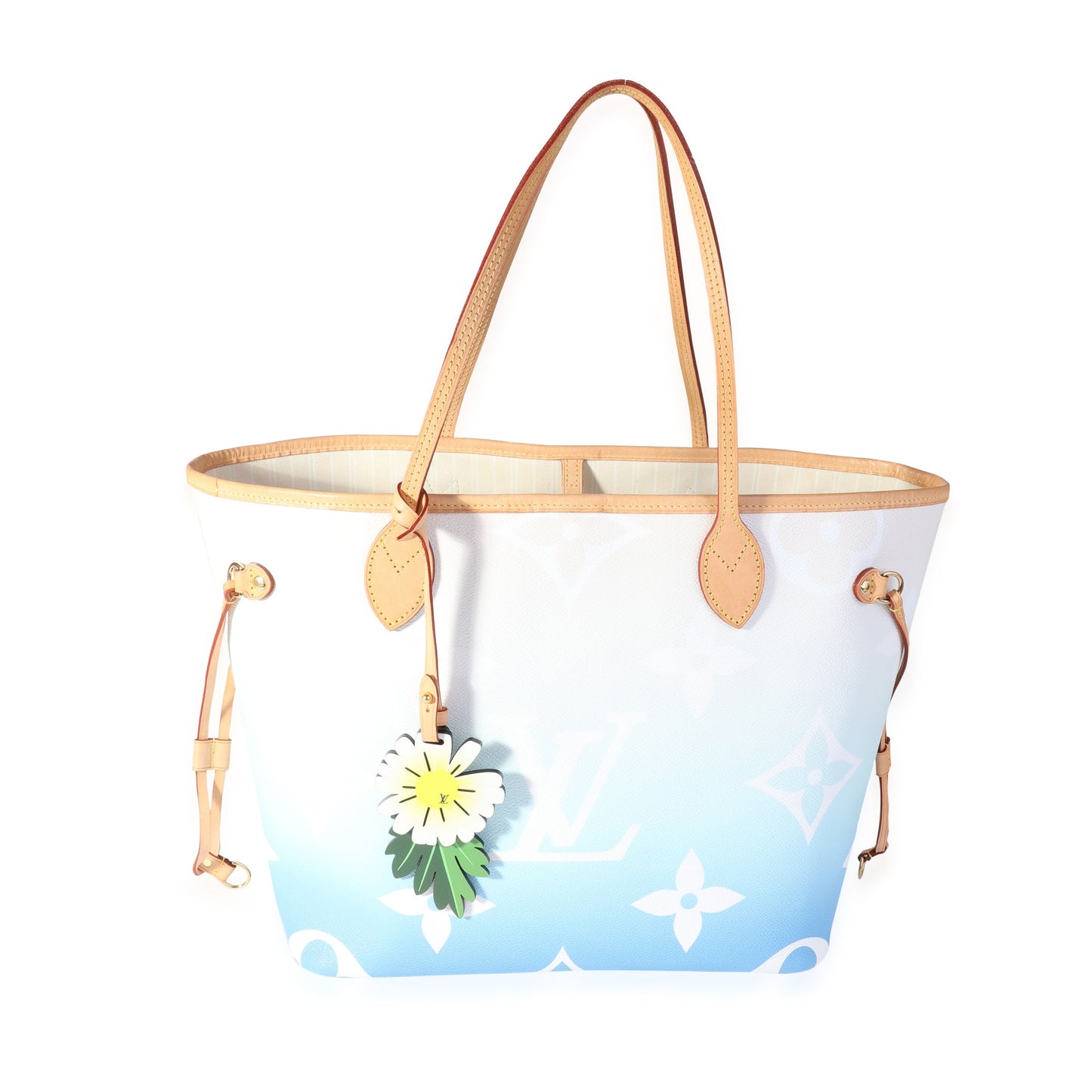 Louis Vuitton Louis Vuitton Blue & White Giant Monogram Canvas By The Pool Neverfull MM
