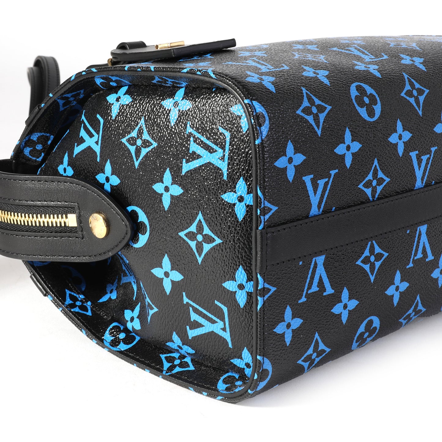 Louis Vuitton Louis Vuitton Black & Blue Monogram Canvas and Navy Leather Amazon Speedy PM