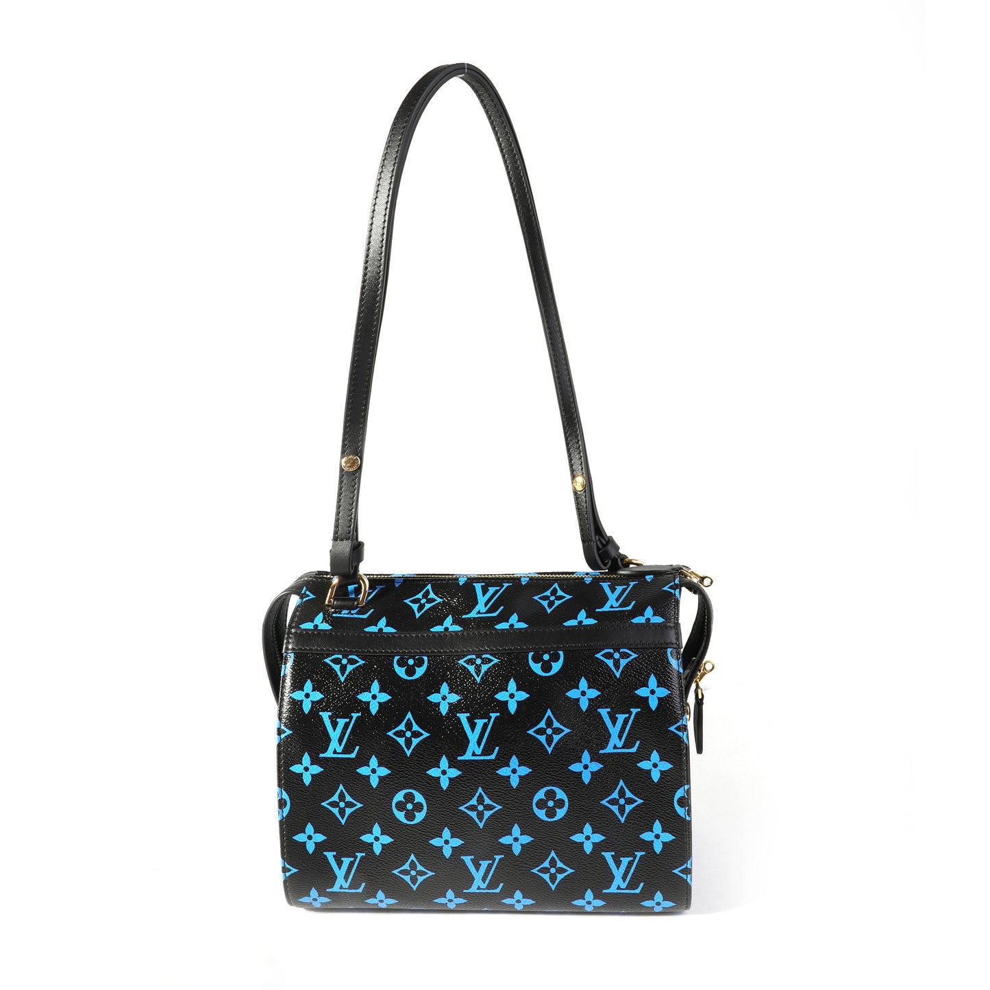 Louis Vuitton Louis Vuitton Black & Blue Monogram Canvas and Navy Leather Amazon Speedy PM