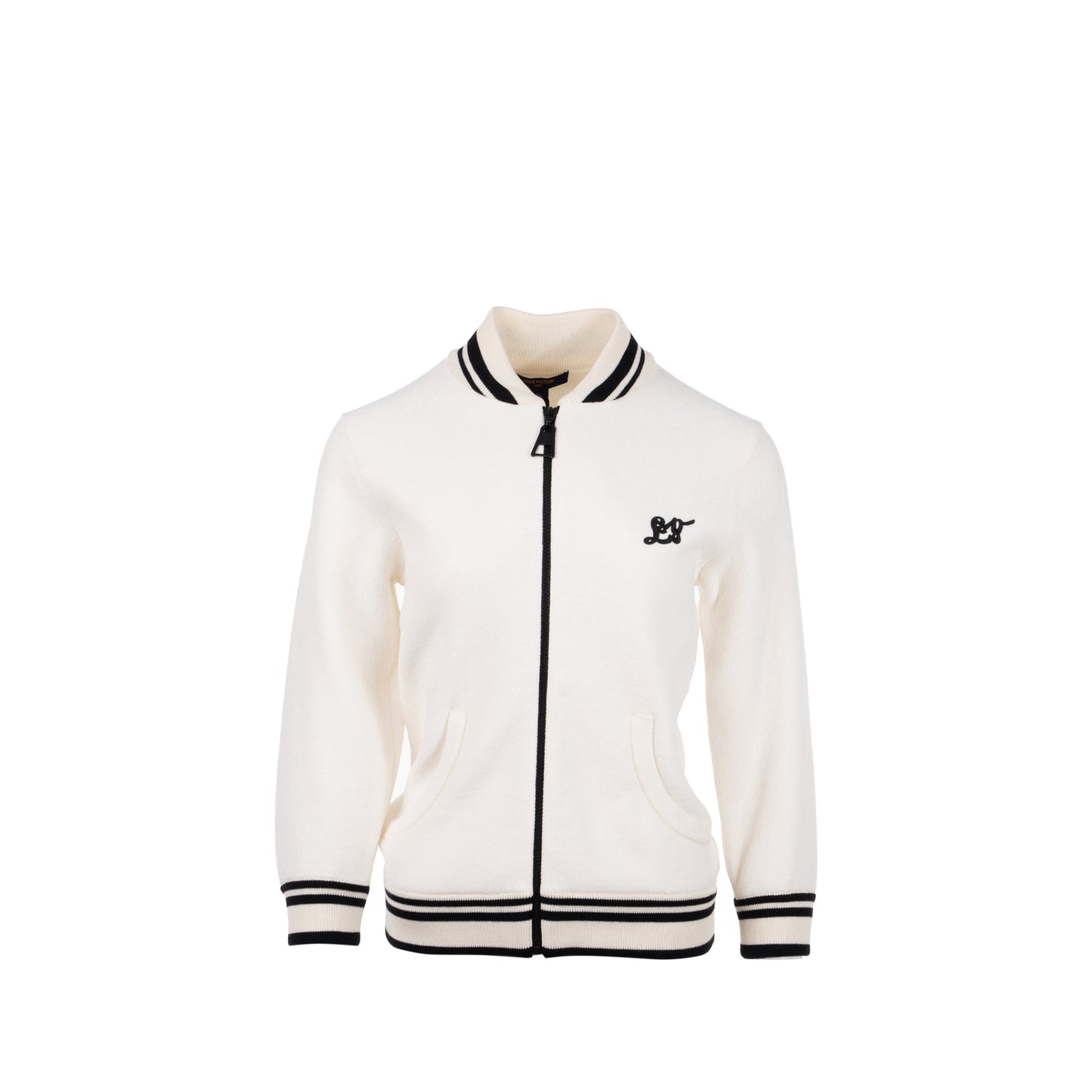 Louis Vuitton size Long-sleeved Zip jacket wool/ cotton White