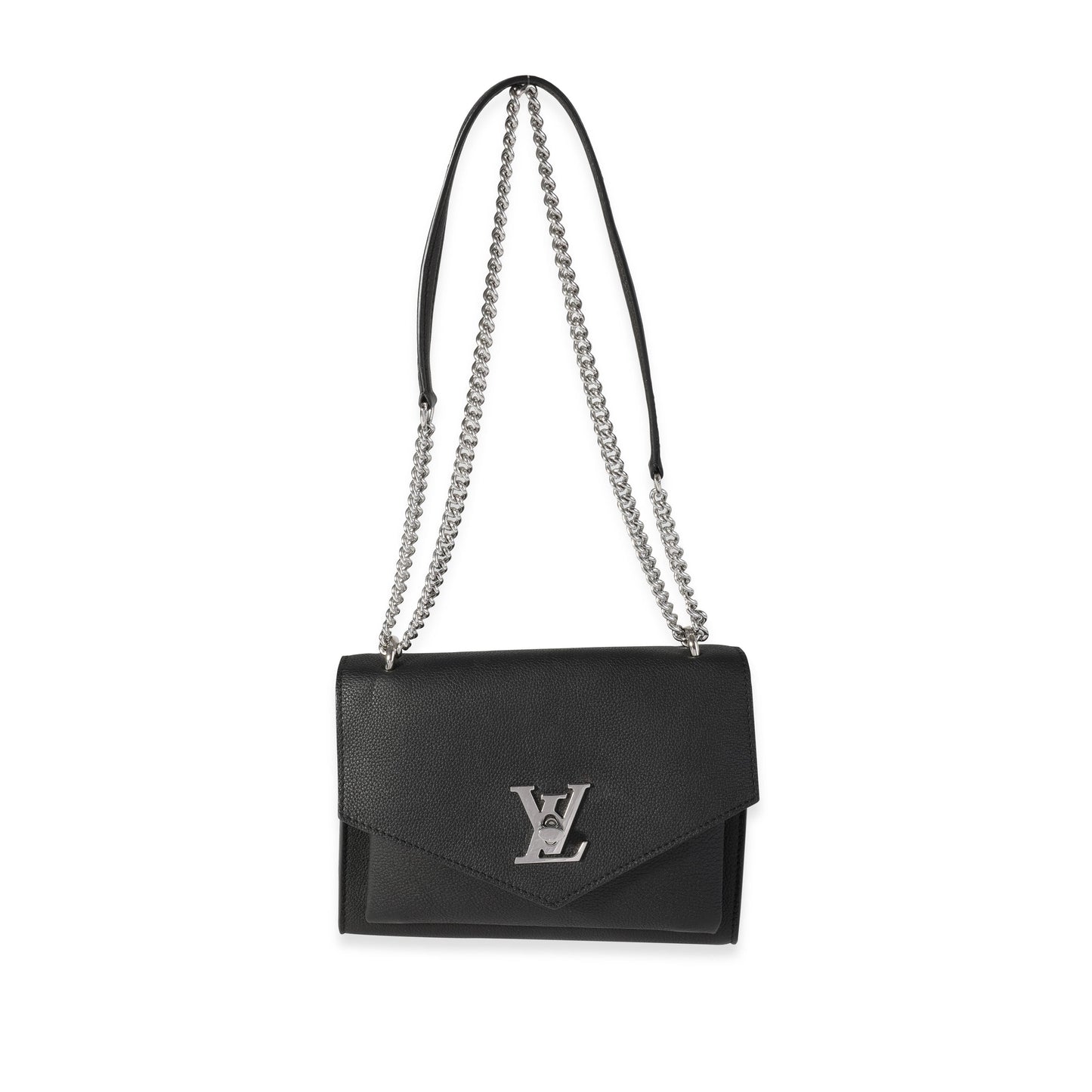 Louis Vuitton Louis Vuitton Black Grained Calfskin MyLockMe Chain Bag