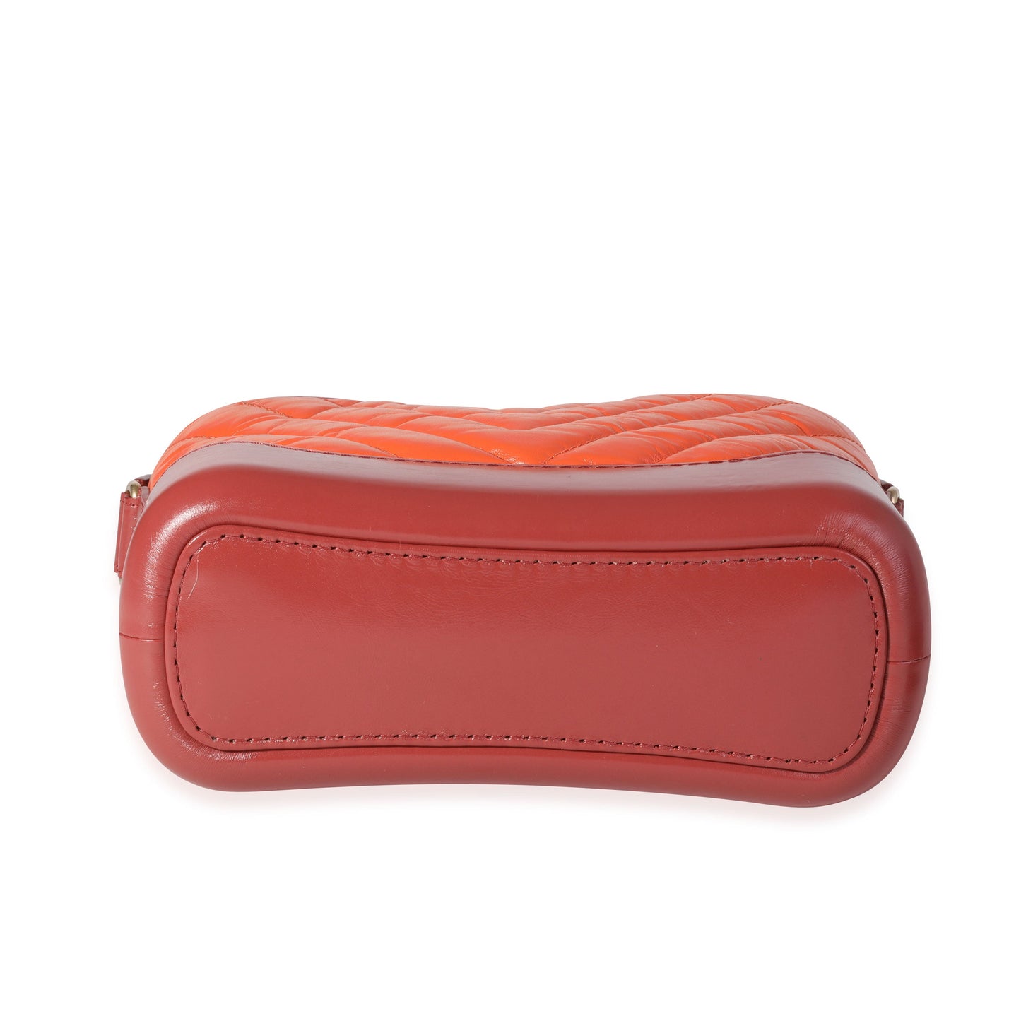 Chanel Orange & Red Aged Calfskin Chevron Quilted Small Gabrielle Hobo
