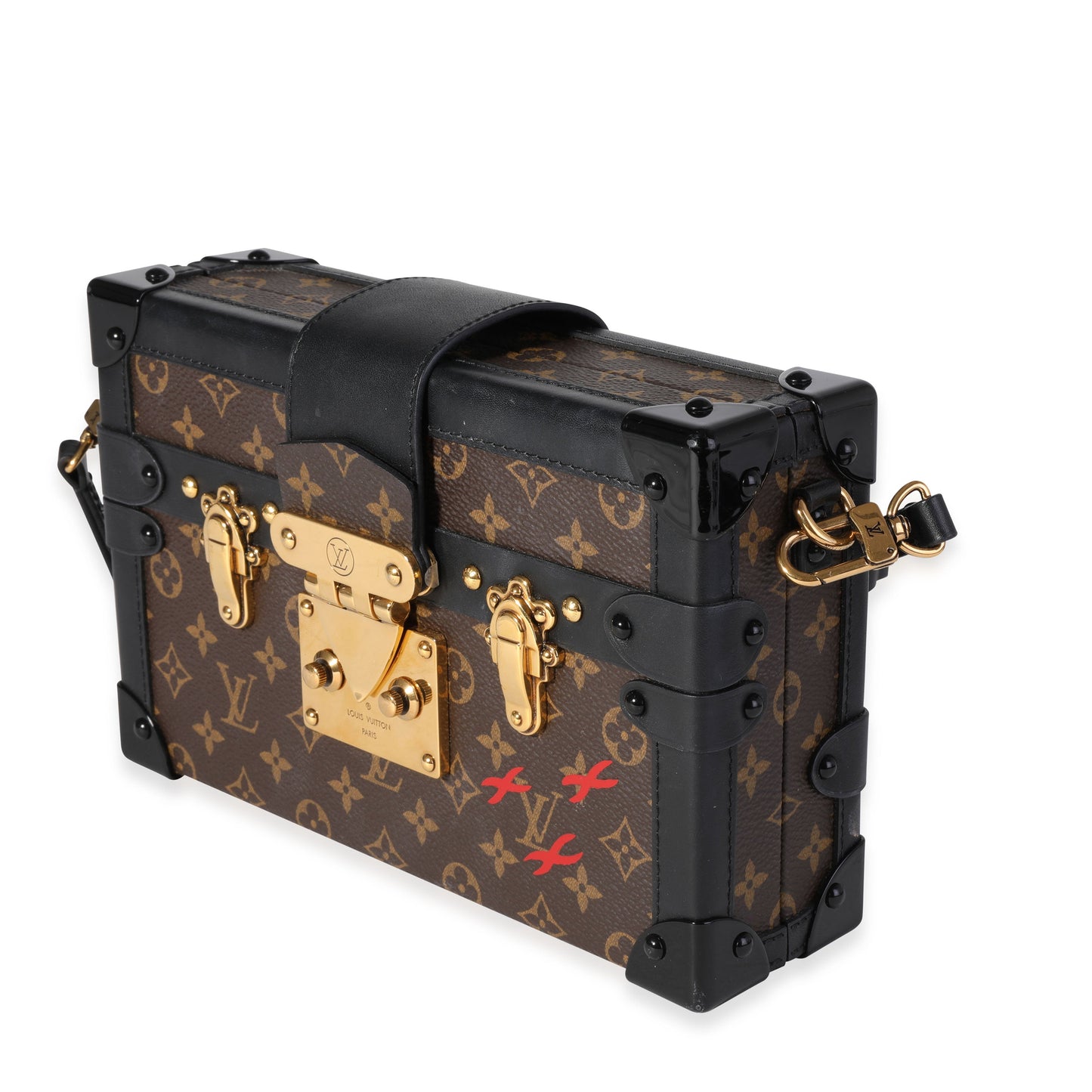 Louis Vuitton Louis Vuitton Monogram Canvas & Black Calfskin Petite Malle